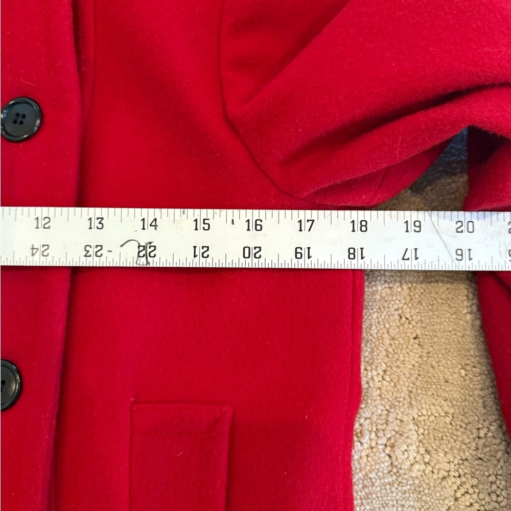 Pendleton Red Wool Cropped Jacket Petite 4 Double Breasted USA - Picture 10 of 11